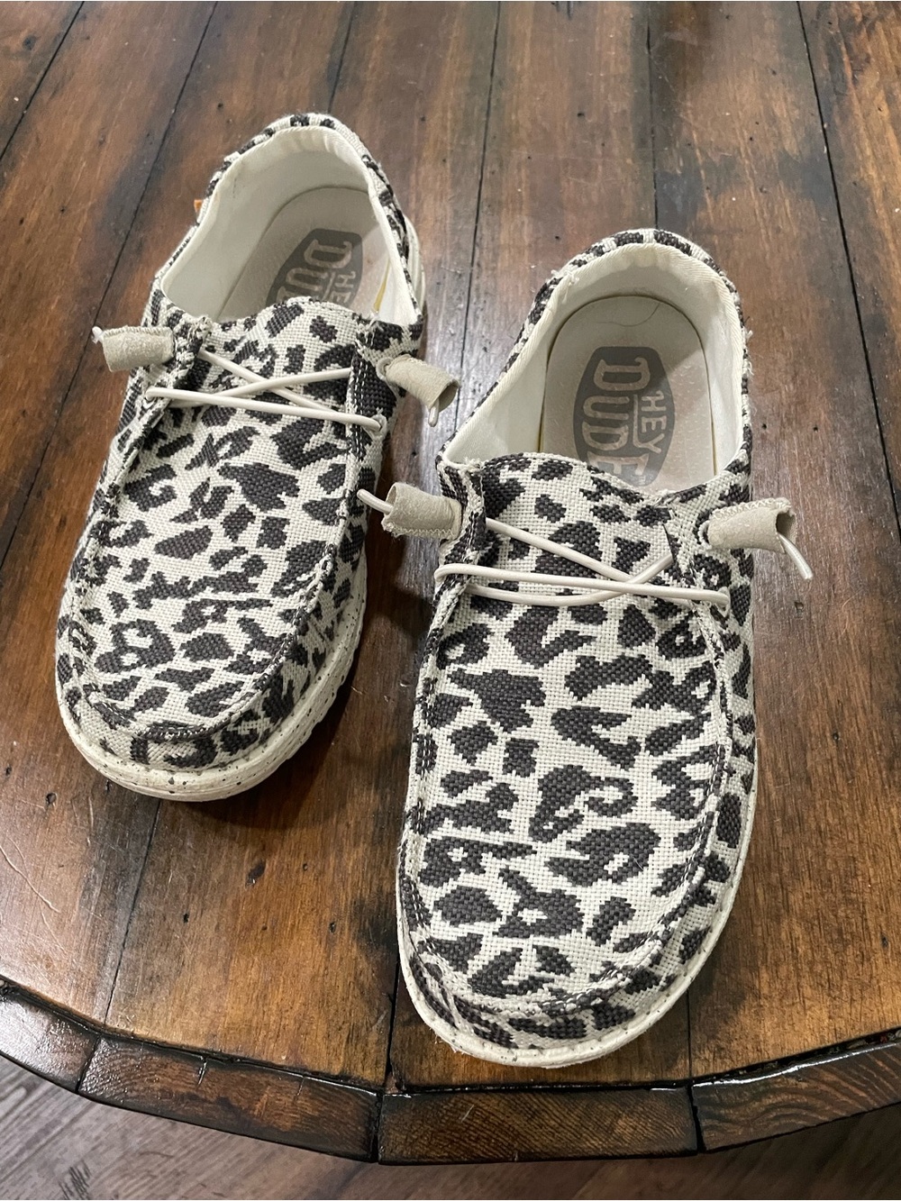 Hey Dude women Slip-On Sneakers in Black & Cream Leopard Print